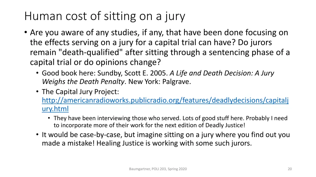 human cost of sitting on a jury are you aware