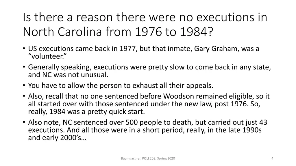 is there a reason there were no executions