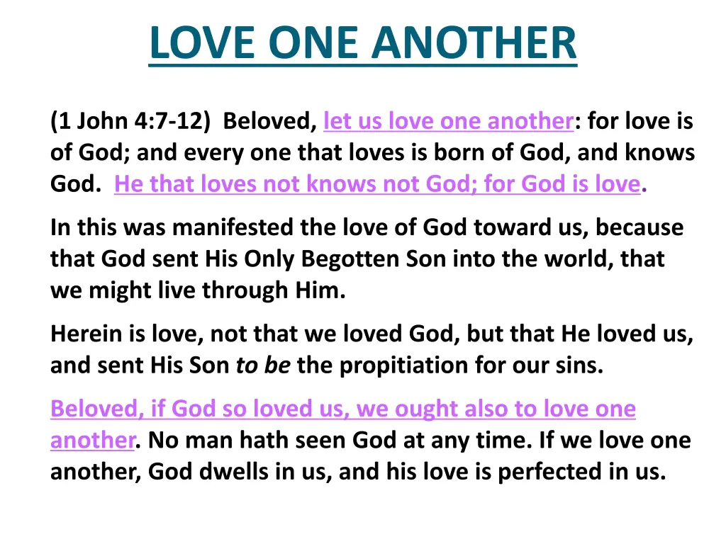 love one another