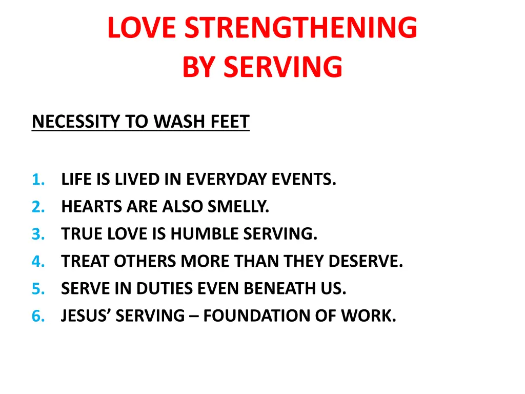 love strengthening by serving 1