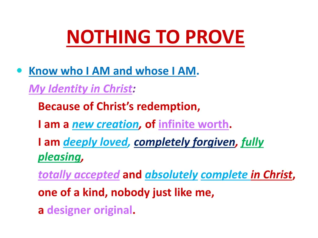 nothing to prove 1