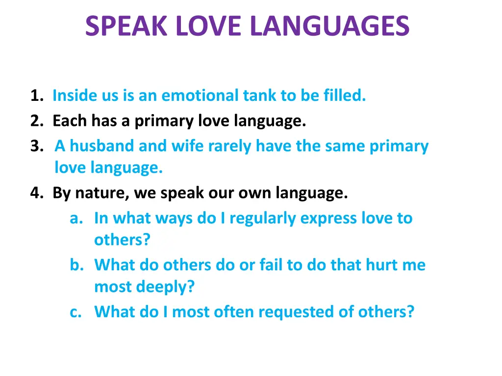 speak love languages