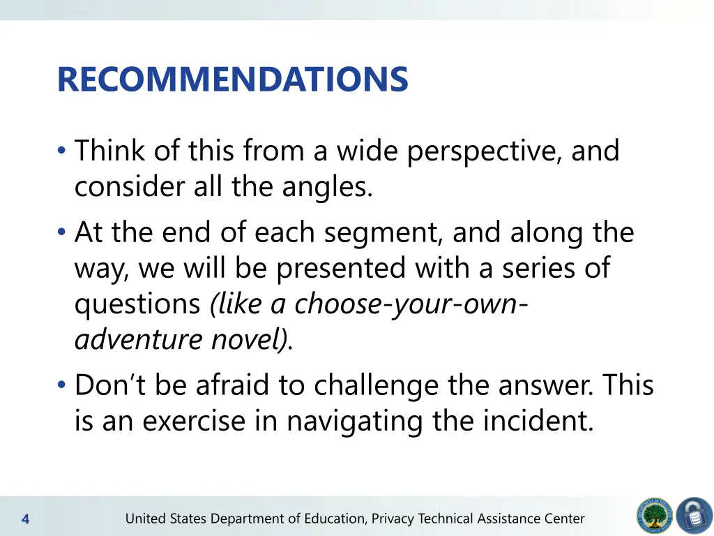 recommendations