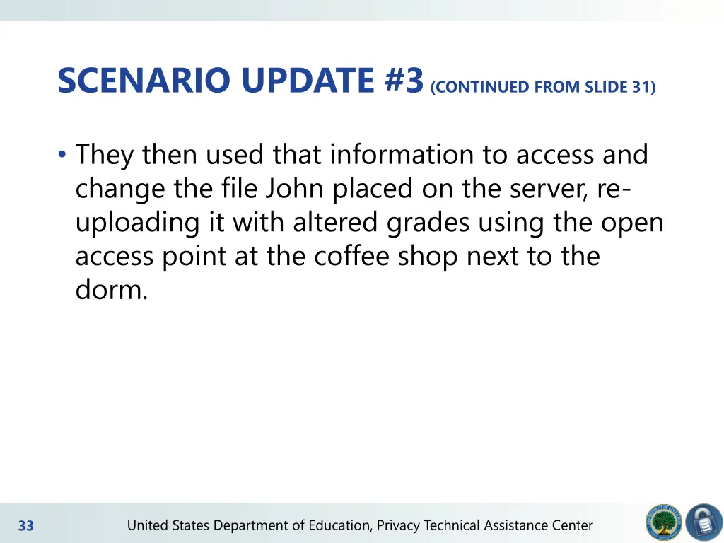 scenario update 3 continued from slide 31