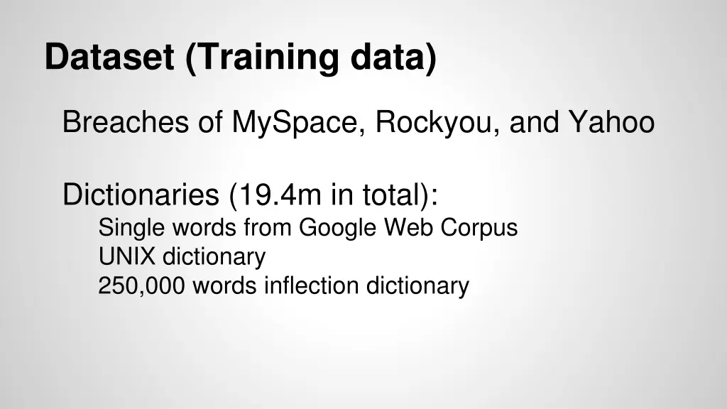 dataset training data