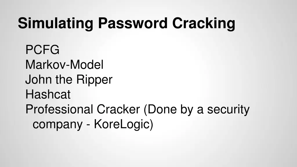 simulating password cracking