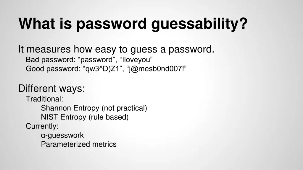 what is password guessability