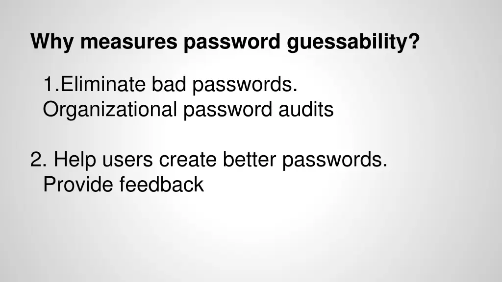 why measures password guessability