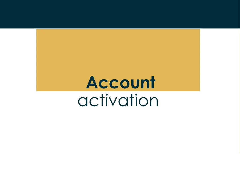 account activation