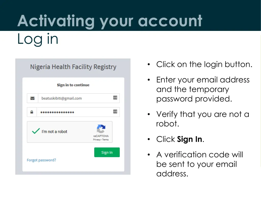 activating your account log in 1