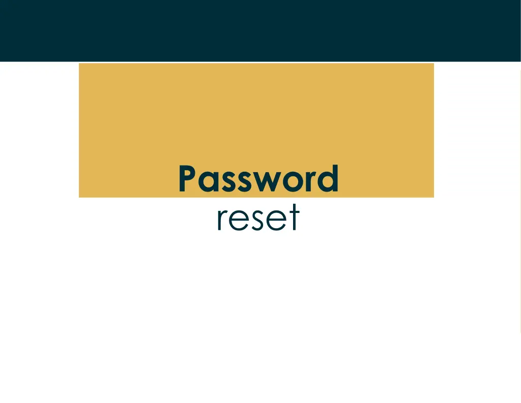 password reset