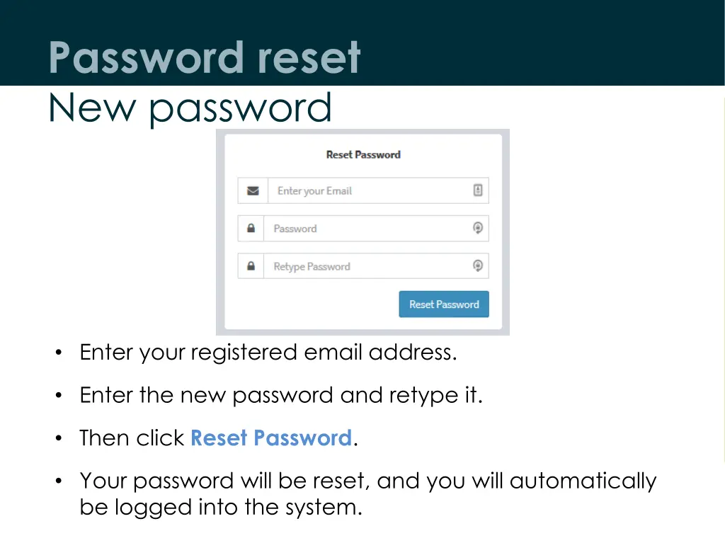 password reset new password