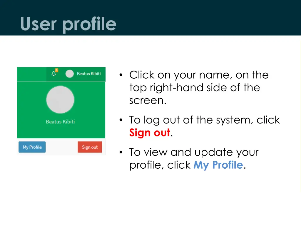 user profile