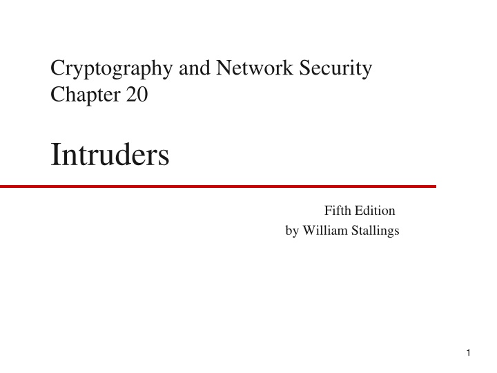 cryptography and network security chapter 20