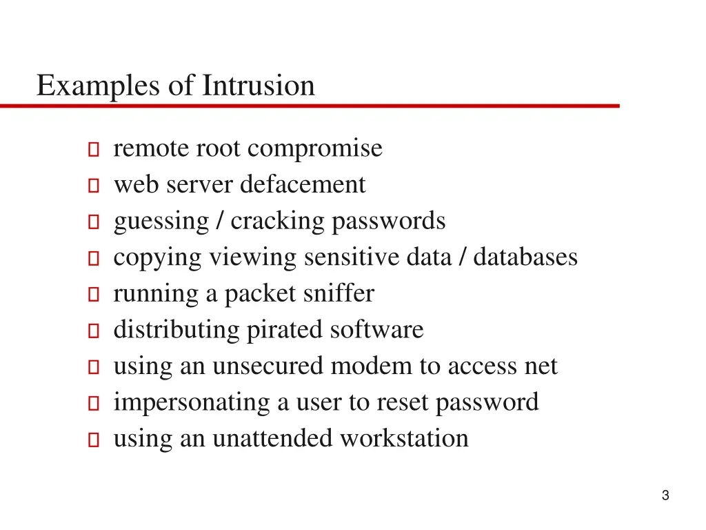 examples of intrusion