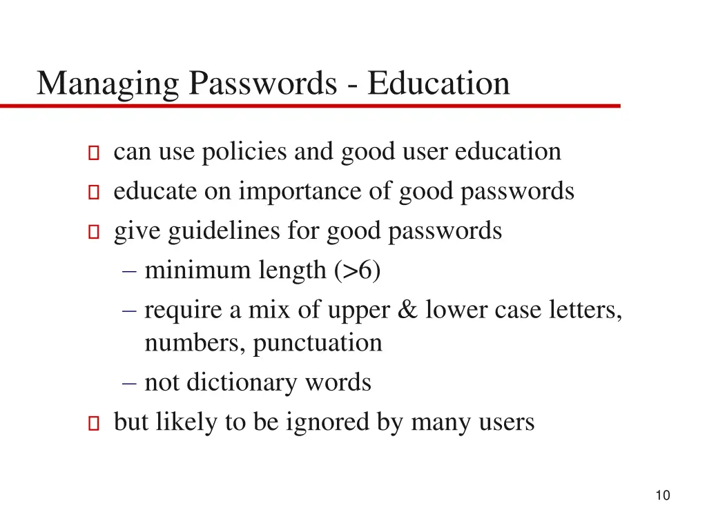 managing passwords education