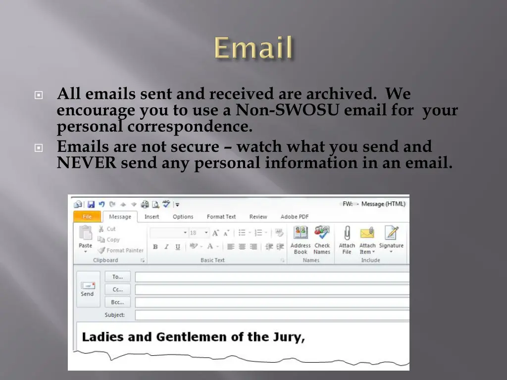 all emails sent and received are archived