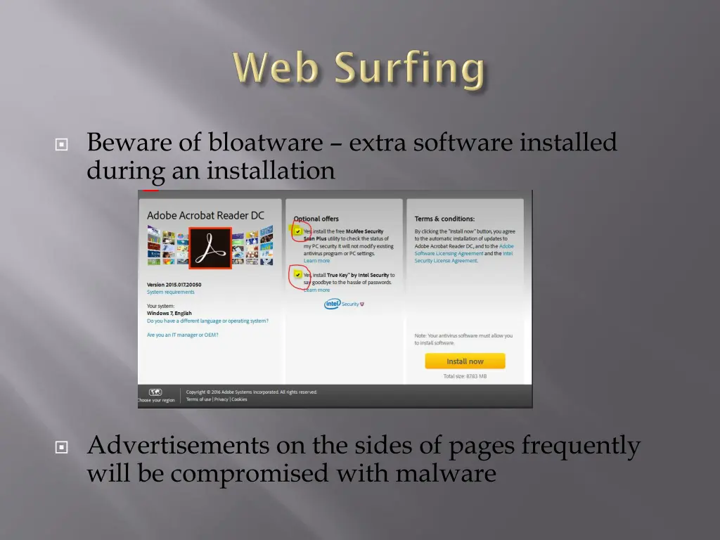 beware of bloatware extra software installed