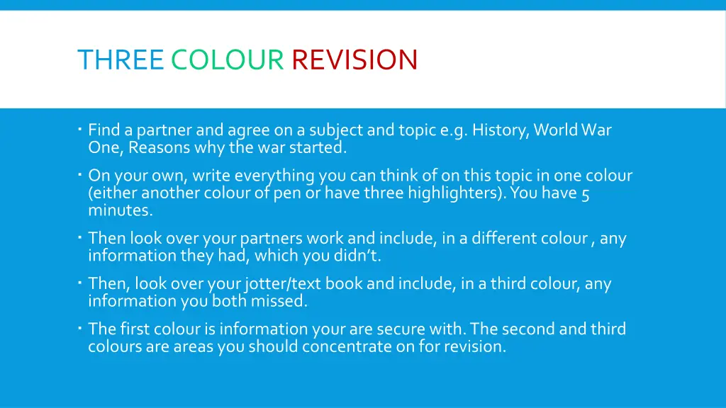 three colour revision