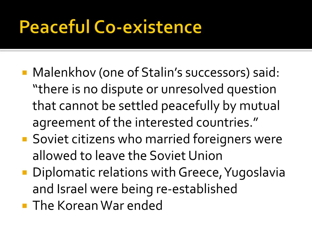 malenkhov one of stalin s successors said there