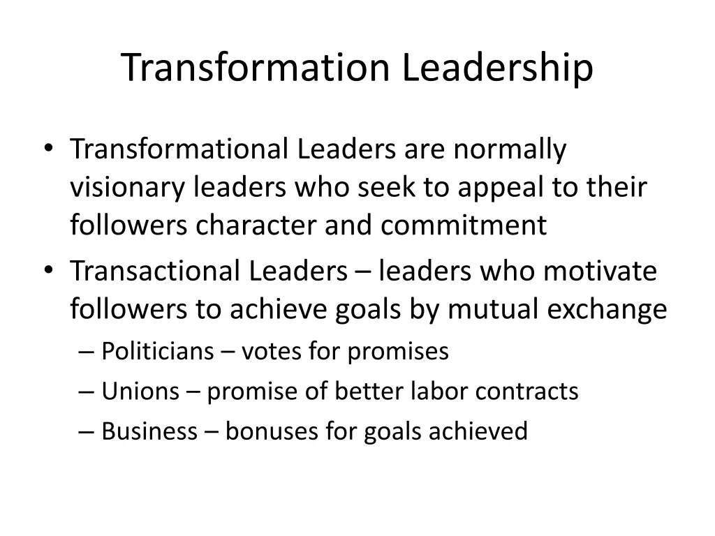 transformation leadership