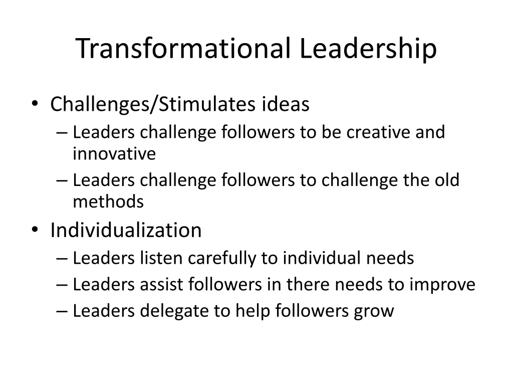 transformational leadership 7