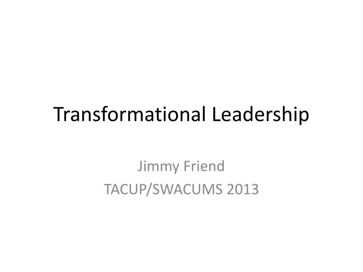 transformational leadership