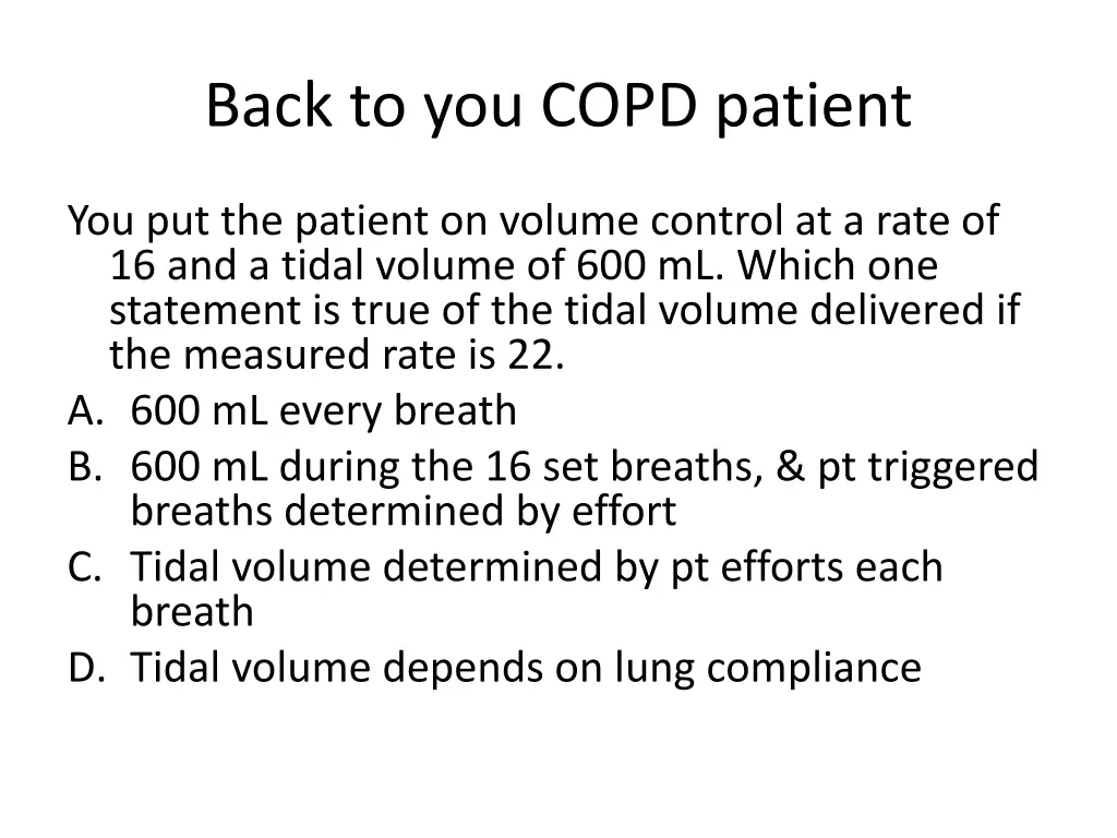 back to you copd patient