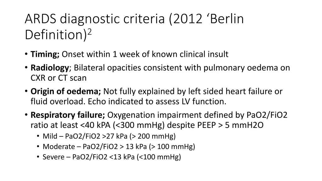 ards diagnostic criteria 2012 berlin definition 2