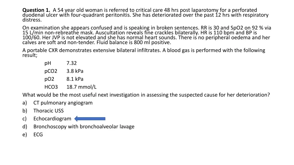 question 1 a 54 year old woman is referred