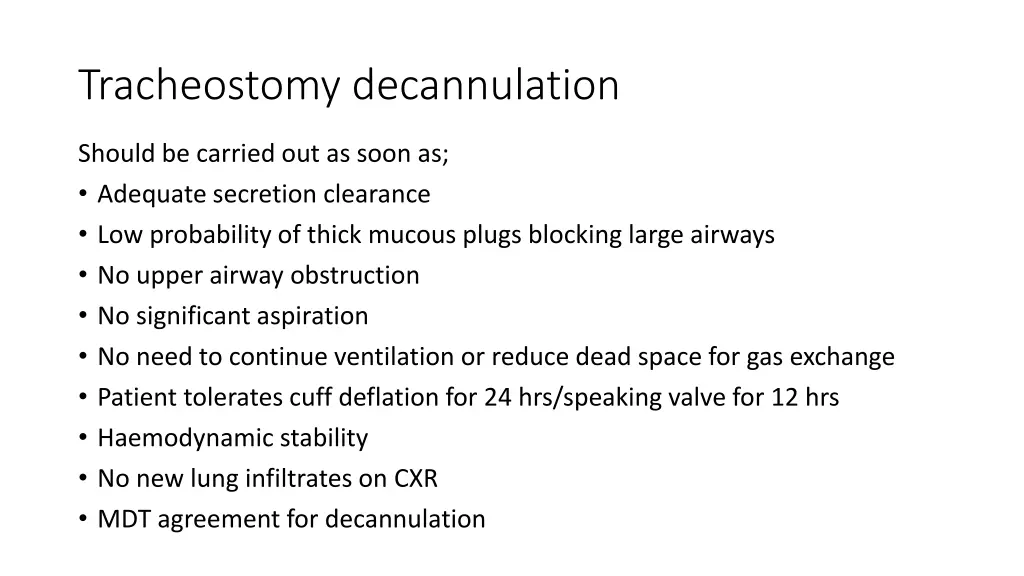 tracheostomy decannulation