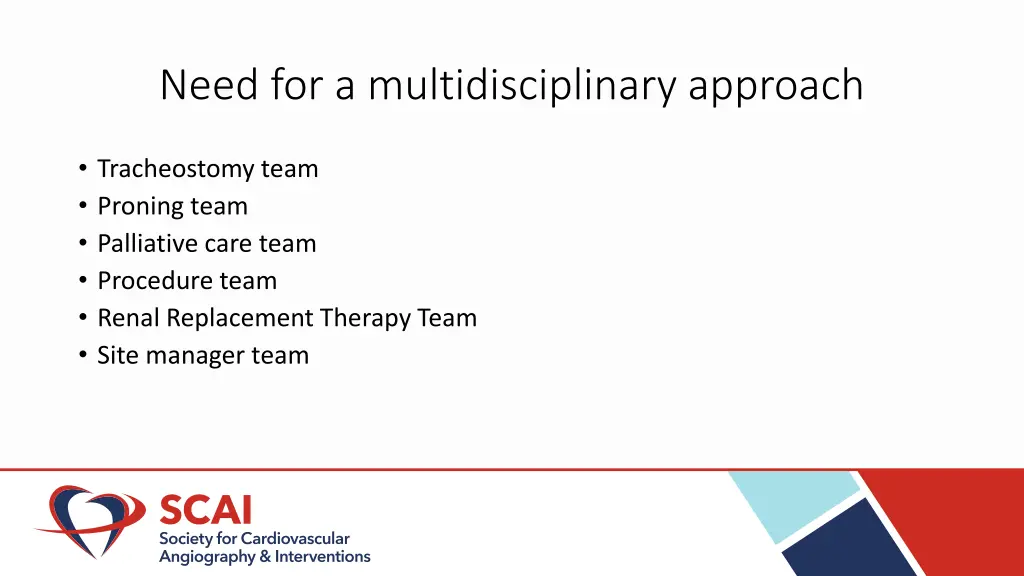 need for a multidisciplinary approach