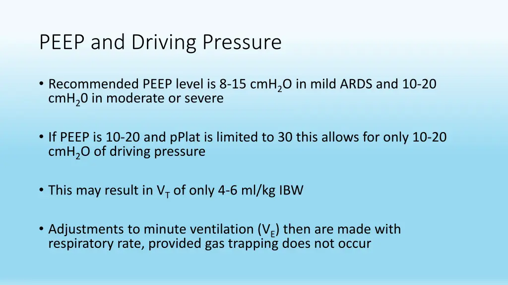 peep and driving pressure