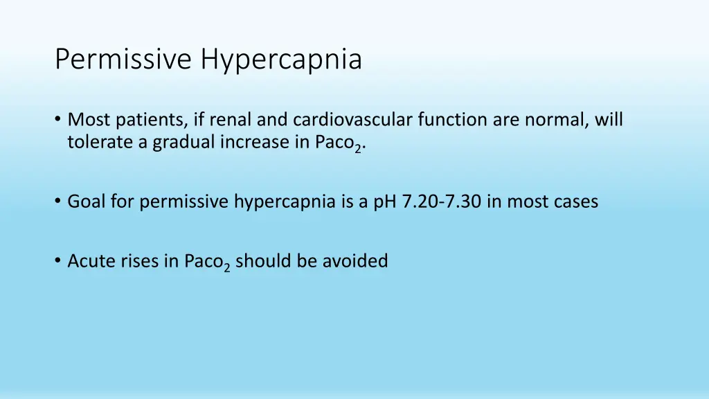 permissive hypercapnia