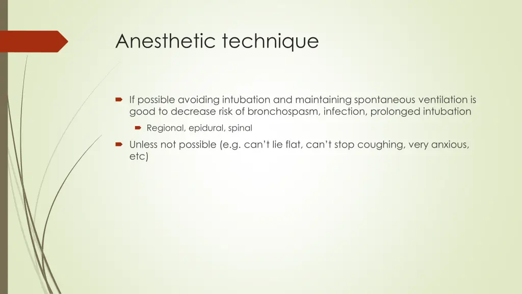 anesthetic technique