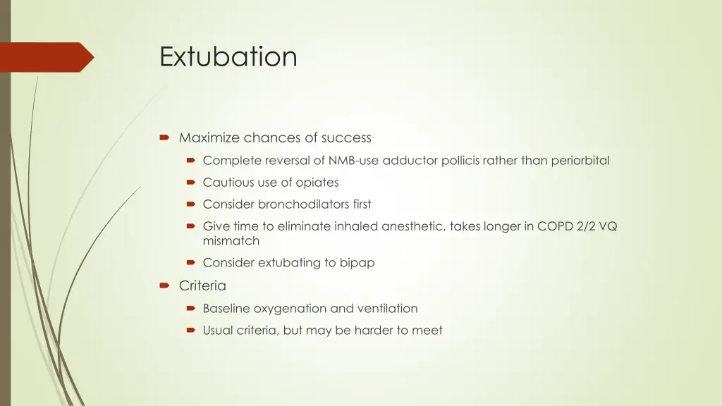 extubation