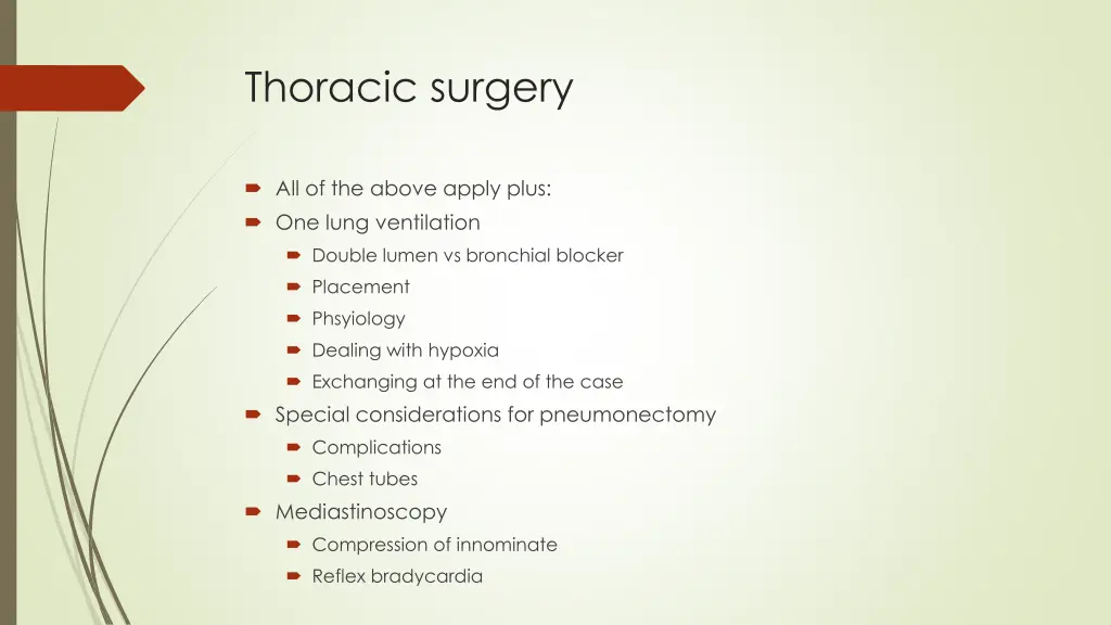 thoracic surgery