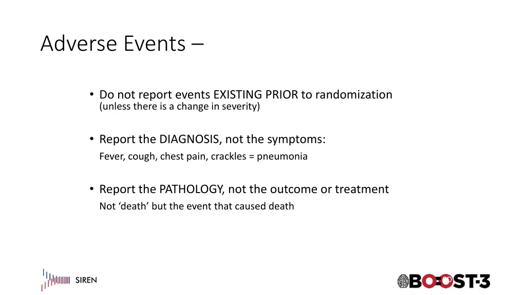 adverse events key points