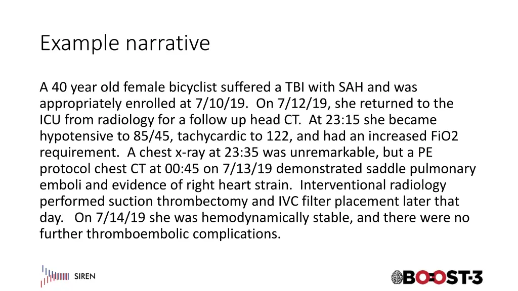 example narrative