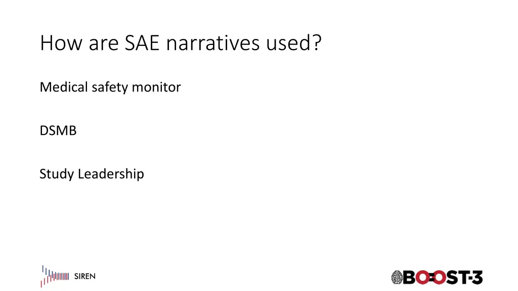 how are sae narratives used