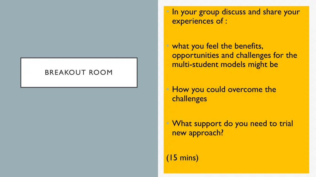 in your group discuss and share your experiences