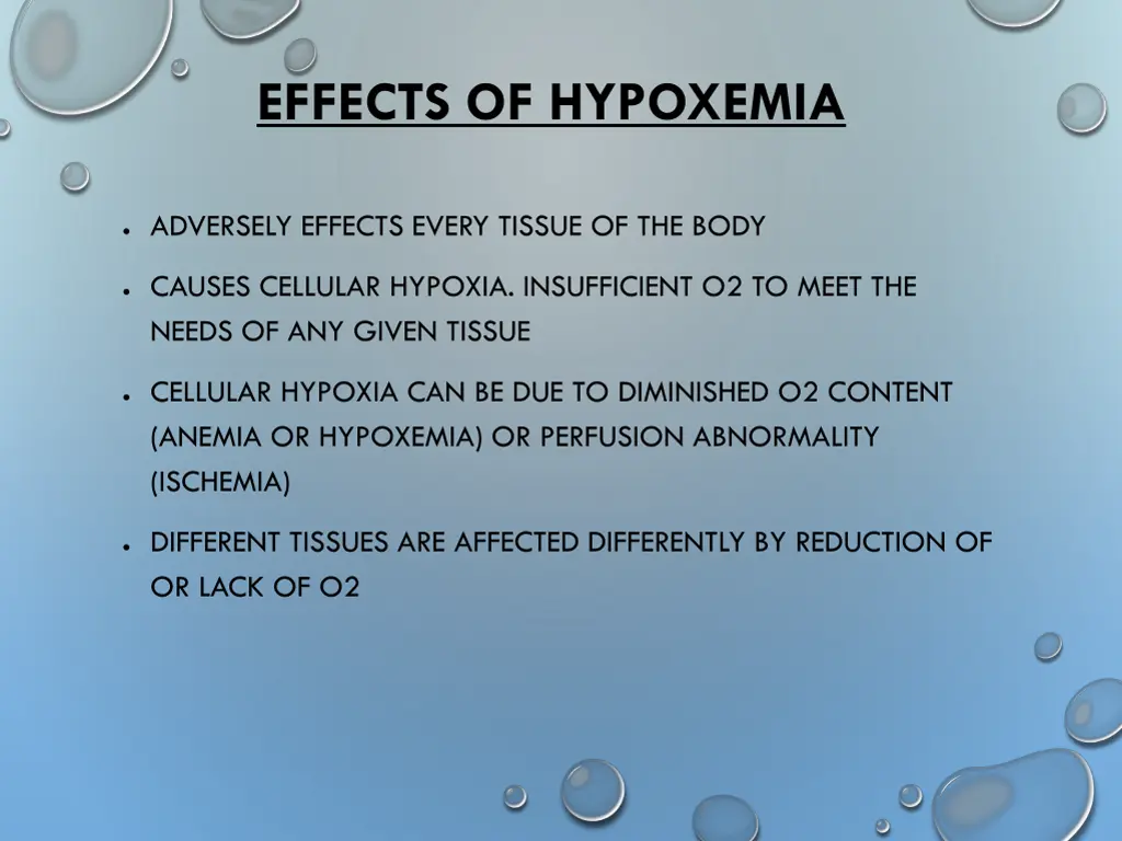 effects of hypoxemia