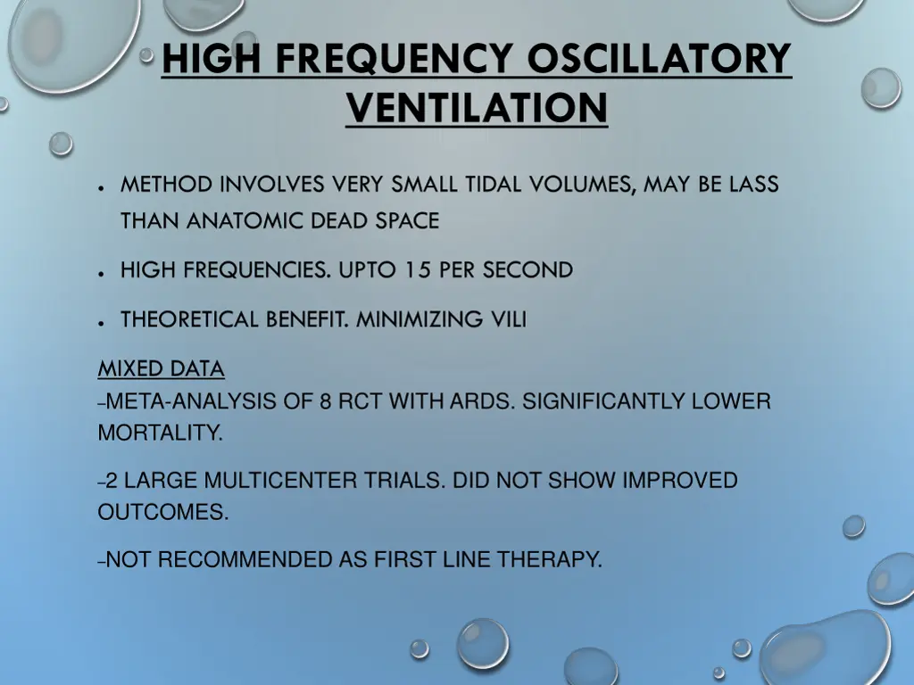 high frequency oscillatory ventilation