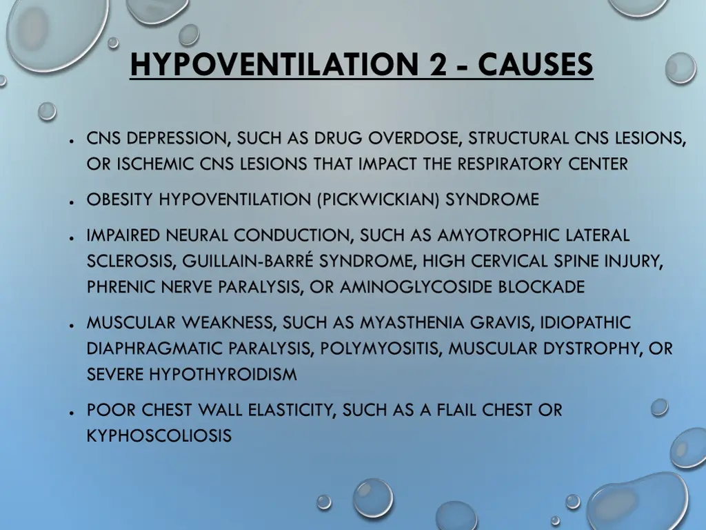 hypoventilation 2 causes