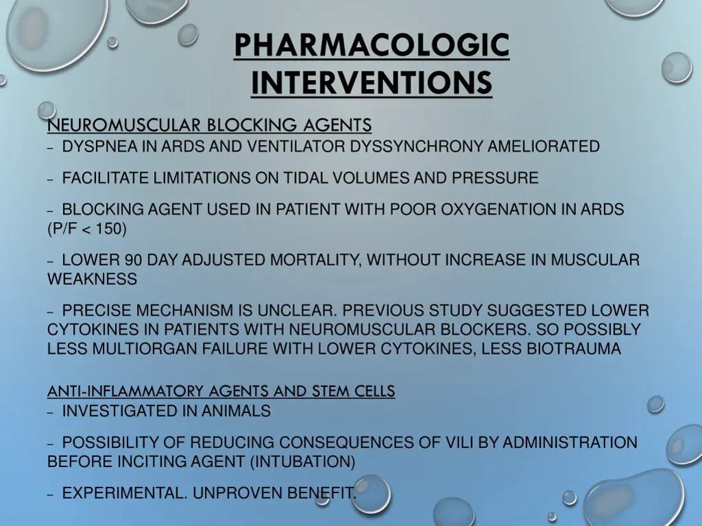 pharmacologic interventions