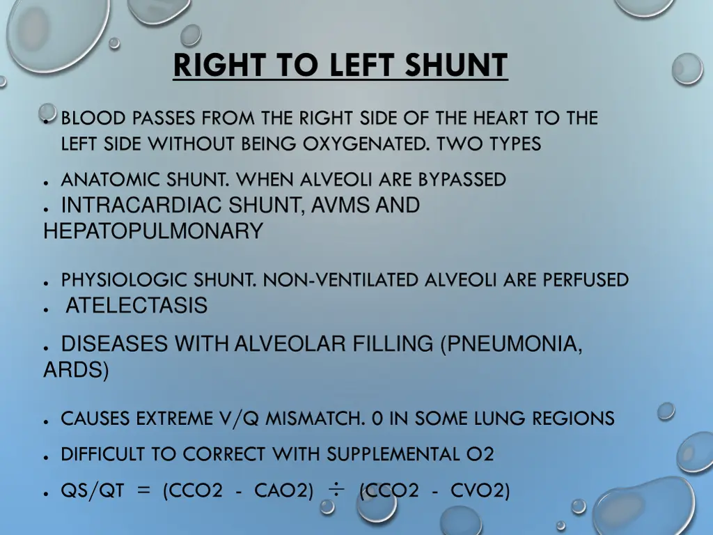 right to left shunt