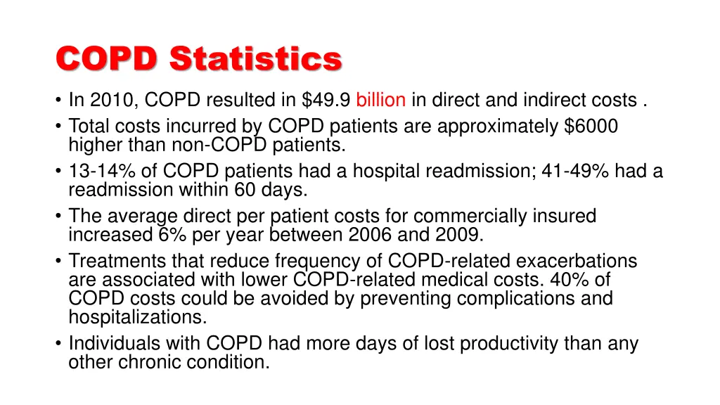 copd statistics in 2010 copd resulted