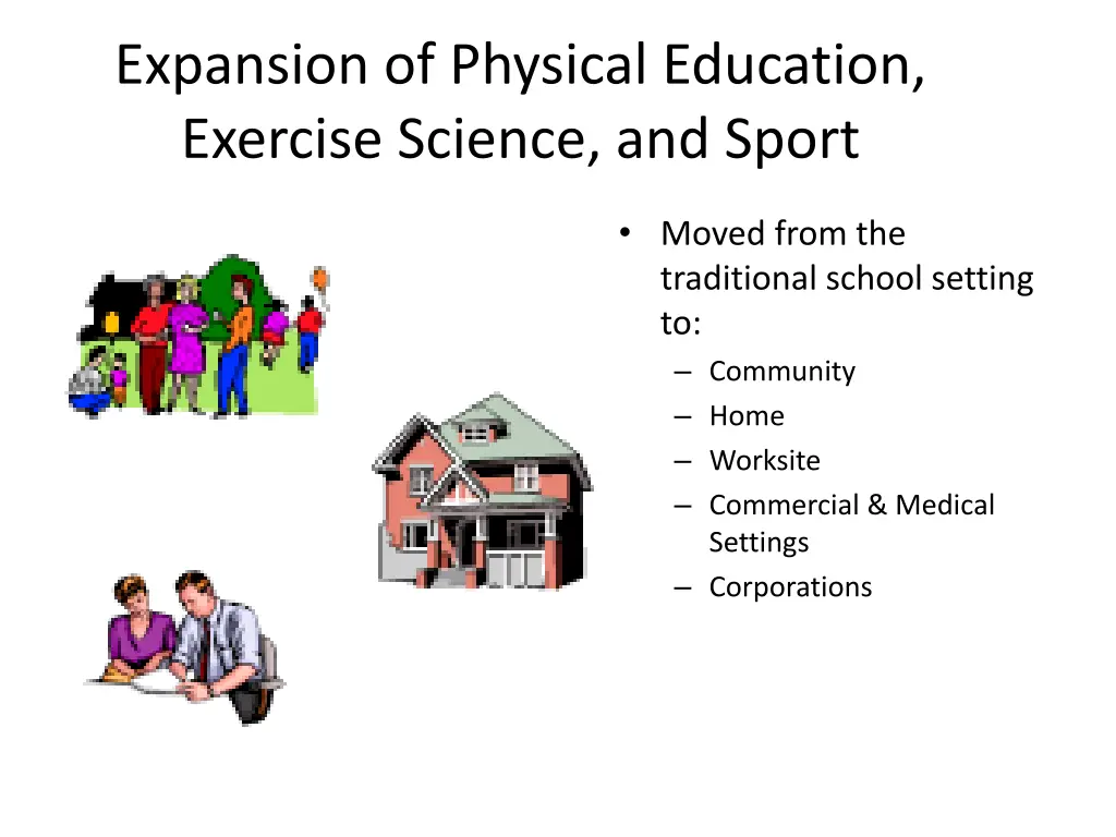 expansion of physical education exercise science