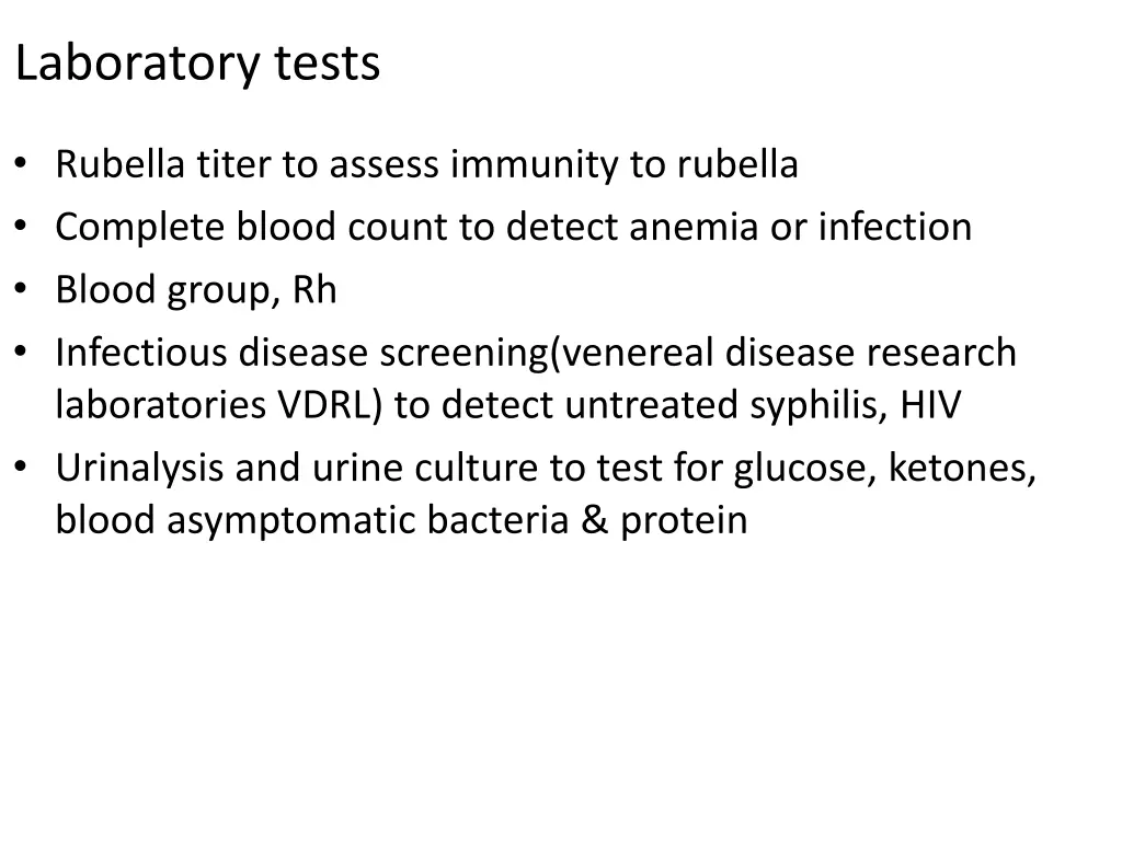 laboratory tests