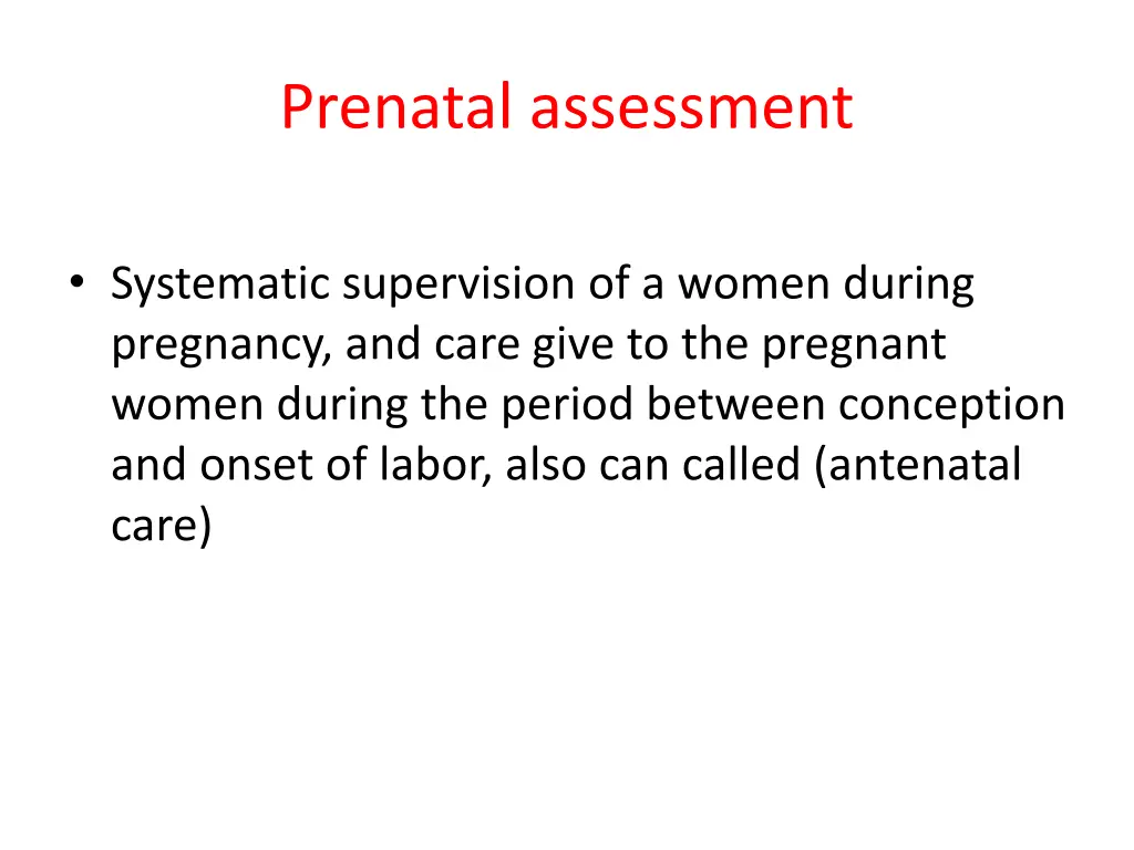 prenatal assessment